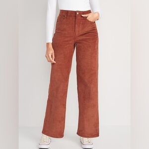 Old Navy Women's Wide Leg Pants in Rust Brown